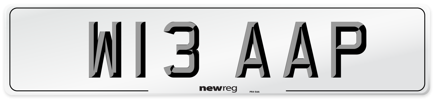 W13 AAP Number Plate from New Reg